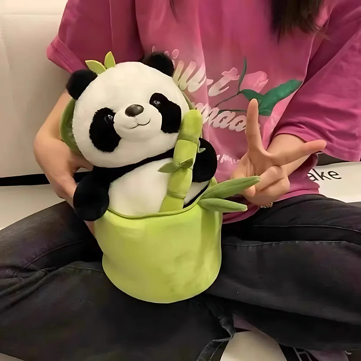 Plush Panda with Bamboo - Soft, Adorable, and Full of Heart!