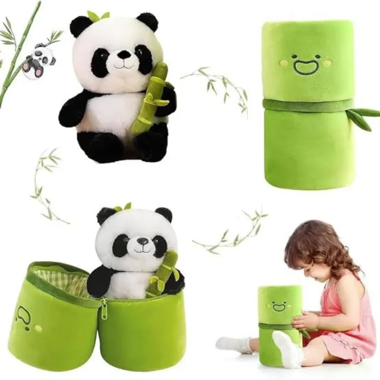 Plush Panda with Bamboo - Soft, Adorable, and Full of Heart!