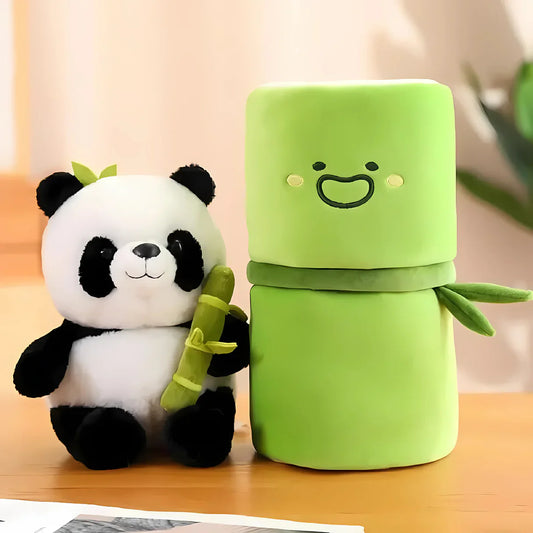 Plush Panda with Bamboo - Soft, Adorable, and Full of Heart!