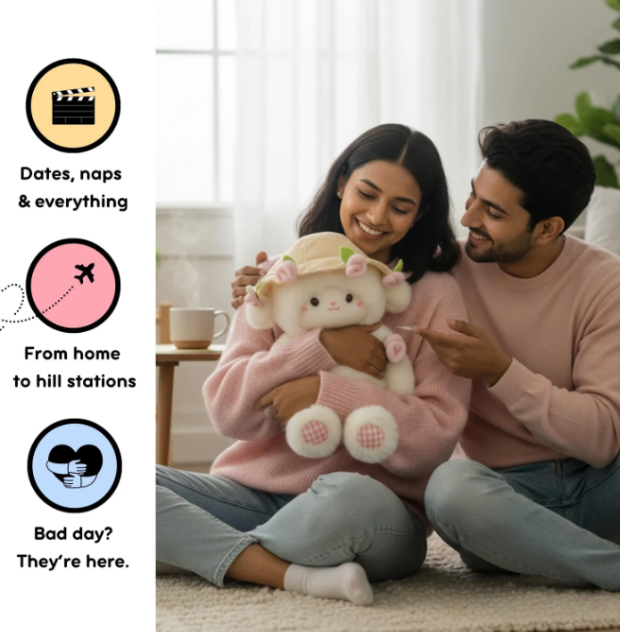 Rose Sheep Cap Soft Toy