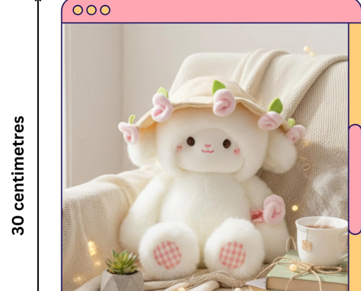 Rose Sheep Cap Soft Toy