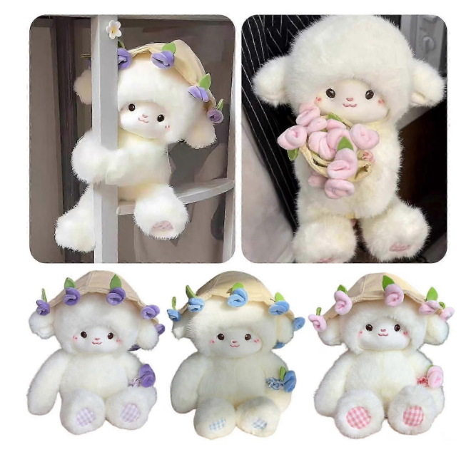 Rose Sheep Cap Soft Toy