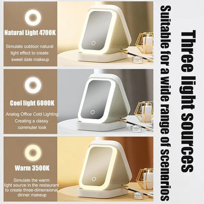 Travel Makeup Box with LED Light Mirror